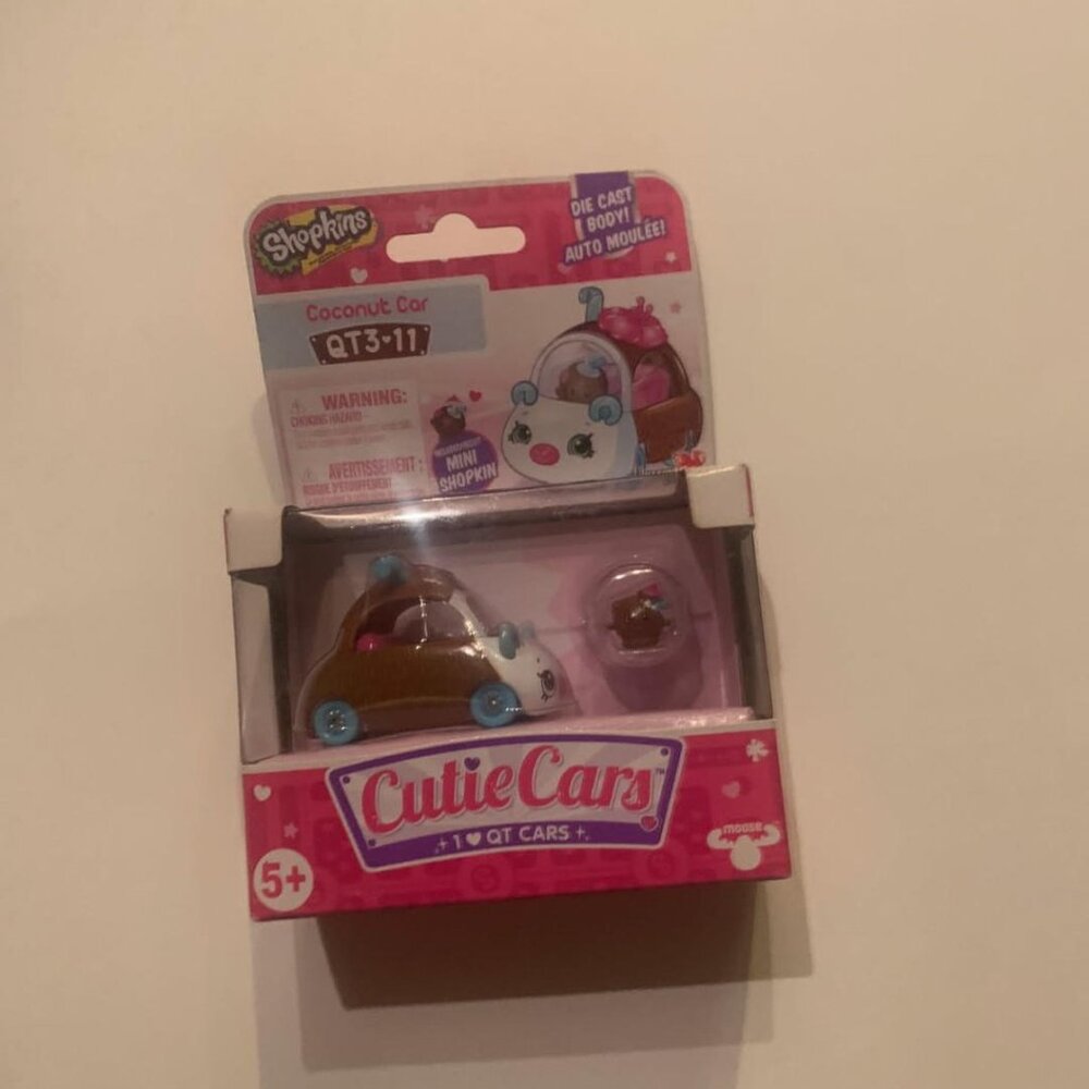 CUTIE CARS SHOPKINS S3 W3 SINGLE PACK QT3-15 COCONUT CAR NEW brown white